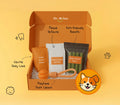 Dr. Milou Everyday Essentials Pet Dental Care Kit with toothbrushes and dental treats for dogs and cats.
