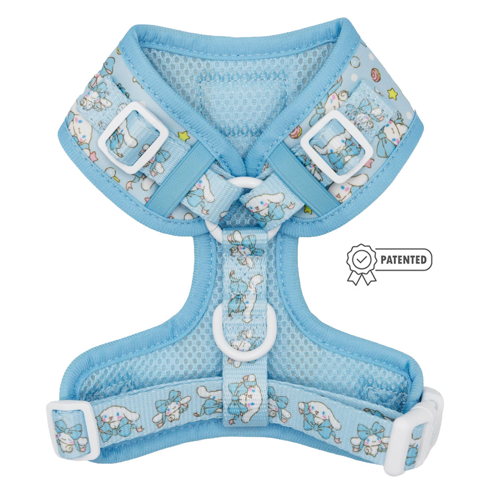 Dog adjustable harness featuring Cinnamoroll™ design by Sassy Woof, with a soft, comfortable fit for pets.