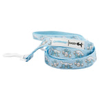 Sassy Woof Cinnamoroll™ dog leash featuring a cute white Cinnamoroll character design on a blue leash for pets.
