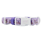 Dog collar featuring Kuromi™ design from Sassy Woof, with colorful patterns and adjustable strap for a comfortable fit.