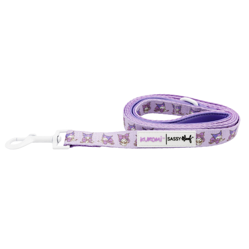 Dog leash featuring Kuromi™ design from Sassy Woof, with a stylish and durable pet leash perfect for walking your dog.