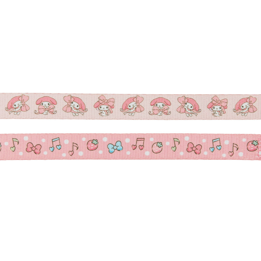Sassy Woof My Melody three-piece collar bundle featuring a colorful collar, leash, and matching accessories with Hello Kitty design.