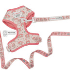 Sassy Woof My Melody two-piece dog collar and harness bundle with pink and white design featuring My Melody character.