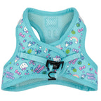 Blue Hello Kitty® pet harness by Sassy Woof, adjustable step-in design for cats, featuring Hello Kitty® character and cute aqua color.