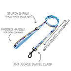 Sassy Woof Hello Kitty® & Friends in the Sky dog leash with colorful sky-themed design and sturdy clasp for pets.
