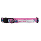 Pink Hello Kitty cat collar by Sassy Woof featuring a cute Hello Kitty design for small pets.
