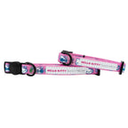 Pink Hello Kitty cat collar by Sassy Woof, featuring a cute Hello Kitty charm and adjustable strap for pets.