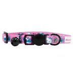 Pink Hello Kitty cat collar from Sassy Woof featuring a cute Hello Kitty design for pets.