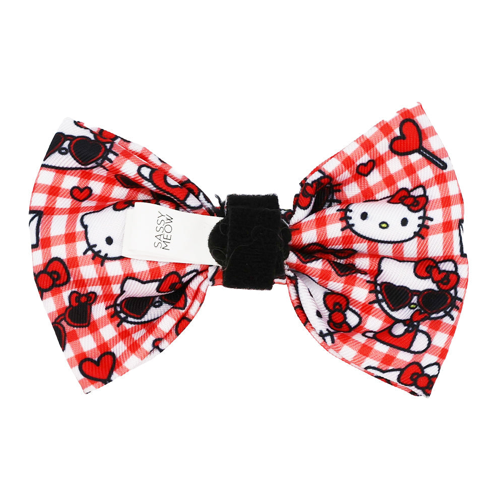 Red Hello Kitty® cat bowtie from Sassy Woof, adorable dog accessory with classic Hello Kitty design.