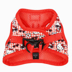 Red Hello Kitty cat step-in harness by Sassy Woof, designed for comfortable pet wear with cute Hello Kitty details.