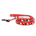 Red Hello Kitty pet leash by Sassy Woof featuring a classic Hello Kitty design for cats.