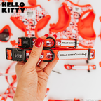 Red Hello Kitty dog collar by Sassy Woof featuring a playful Hello Kitty design for small to medium pets.