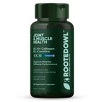 Rooted Owl Pet Supplements joint and muscle health supplement for cats and small dogs, showing the product container and ingredients.