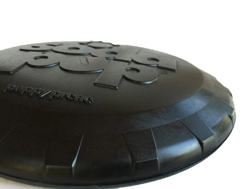 Large Magnum Bottle Top Flyer rubber dog toy for heavy chewers, made in the USA by SodaPup/True Dogs, LLC.
