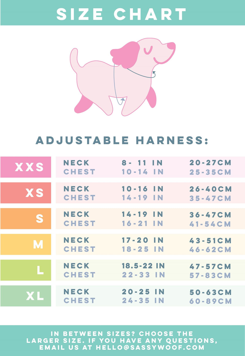 Sassy Woof My Melody™ dog collar and harness two-piece bundle in XXS to XL sizes, featuring colorful, playful designs for pets.