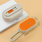 Dr. Milou Milou & Lumi 4-in-1 steam pet grooming brush showing the ergonomic handle and multi-functional design for pet fur care.