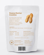 Doodle Doo Bakery homemade dog treats featuring peanut butter cookies in a 1/2lb package, shown in a close-up image.