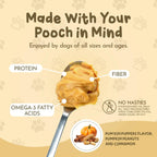 Dawg Butter Pum'kin Puppers flavor dog treat from Paw Power Nutrition, showing the packaging with pumpkin and dog illustrations.