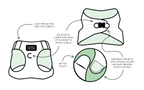 Sassy Woof Hello Kitty Aqua cat step-in harness with adjustable straps and pink bow design for small pets.