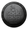 Large black Magnum Bottle Top Flyer rubber dog toy by SodaPup, ultra-durable frisbee for heavy chewers, USA made.