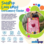 Large Love eMat enrichment lick mat for dogs and cats with a heart design by SodaPup, made for interactive pet enrichment.