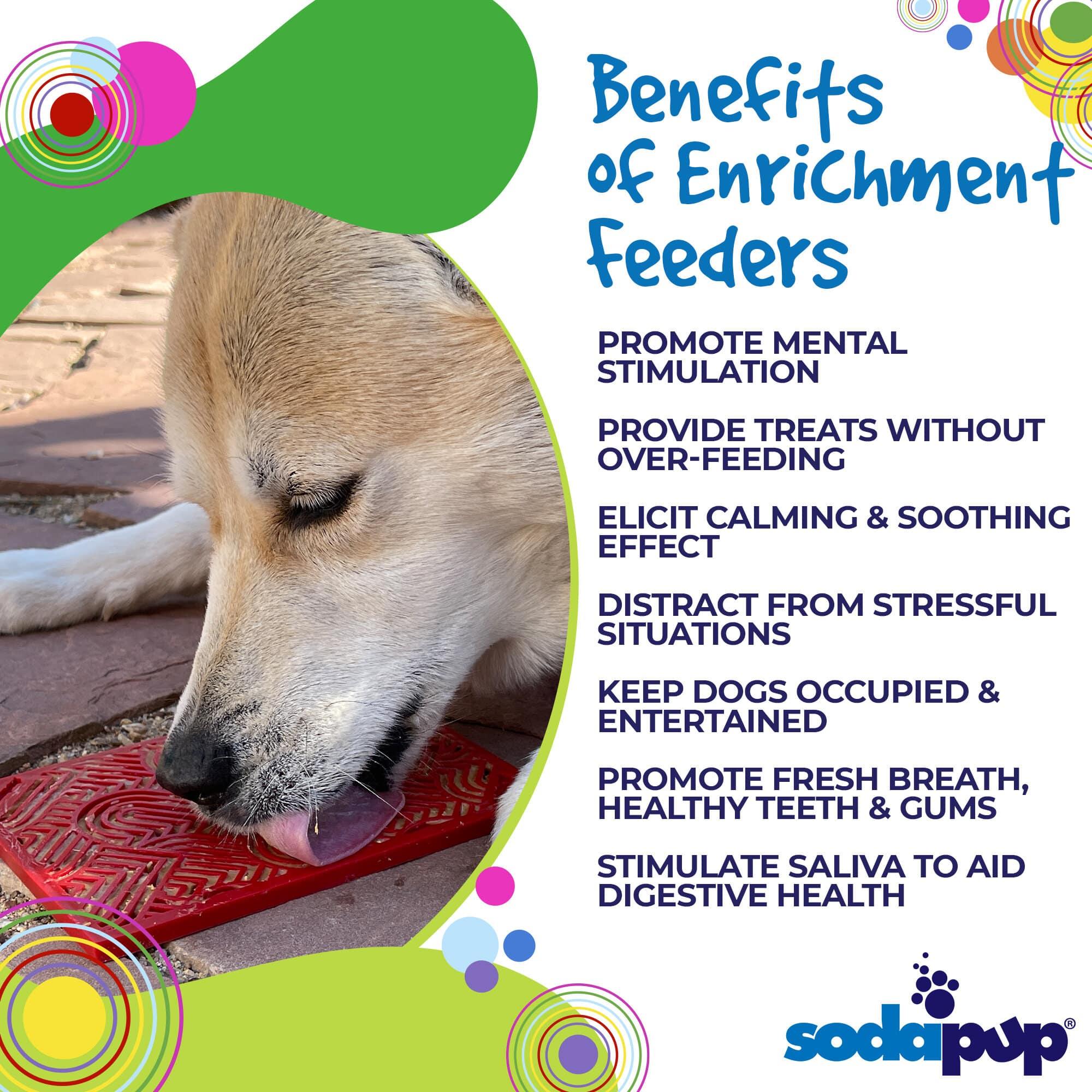 Love eMat enrichment lick mat for dogs and cats with a heart design, by SodaPup, designed for pet enrichment and interactive play.