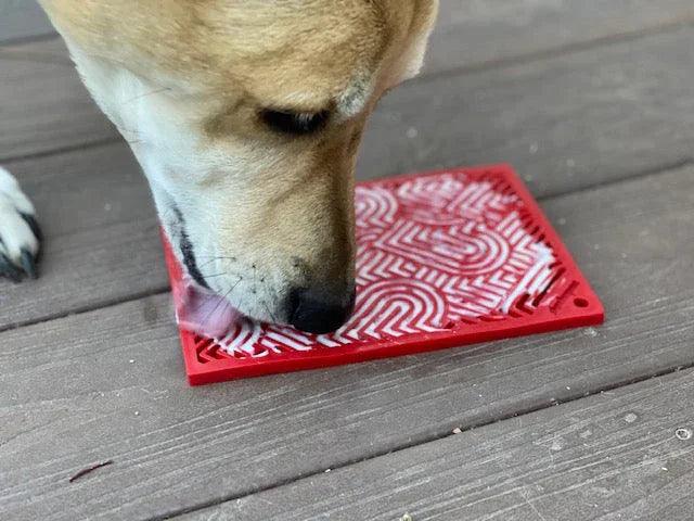 SodaPup Love eMat enrichment lick mat with heart design for dogs and cats, large size, durable silicone pet toy
