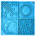 Light blue Sky eMat enrichment lick mat for dogs and cats by SodaPup with celestial design, suitable for calming and engagement.