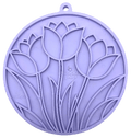 Pastel purple Tulip Design eMat by SodaPup for dogs and cats, with suction cups, USA-made enrichment lick mat for pets.