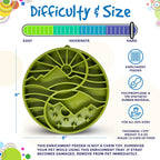 Sun and Moon eTray shallow slow feeder dog bowl by SodaPup, featuring orange yin-yang design for enrichment. USA made.