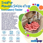 Pastel purple Mandala Softie ETRAY slow feeder dog bowl with suction cups by SodaPup, USA-made shallow dog bowl for mealtime.