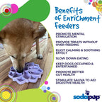 Pastel purple Mandala Softie eTray dog bowl by SodaPup with suction cups, shallow slow feeder for dogs, USA made.