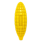 Yellow nylon corn on the cob dog toy by SodaPup, designed for aggressive chewers, USA-made durable nylon dog toy.