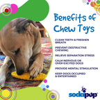 Yellow nylon corn on the cob dog toy for aggressive chewers by SodaPup, USA-made durable nylon chew toy for dogs.