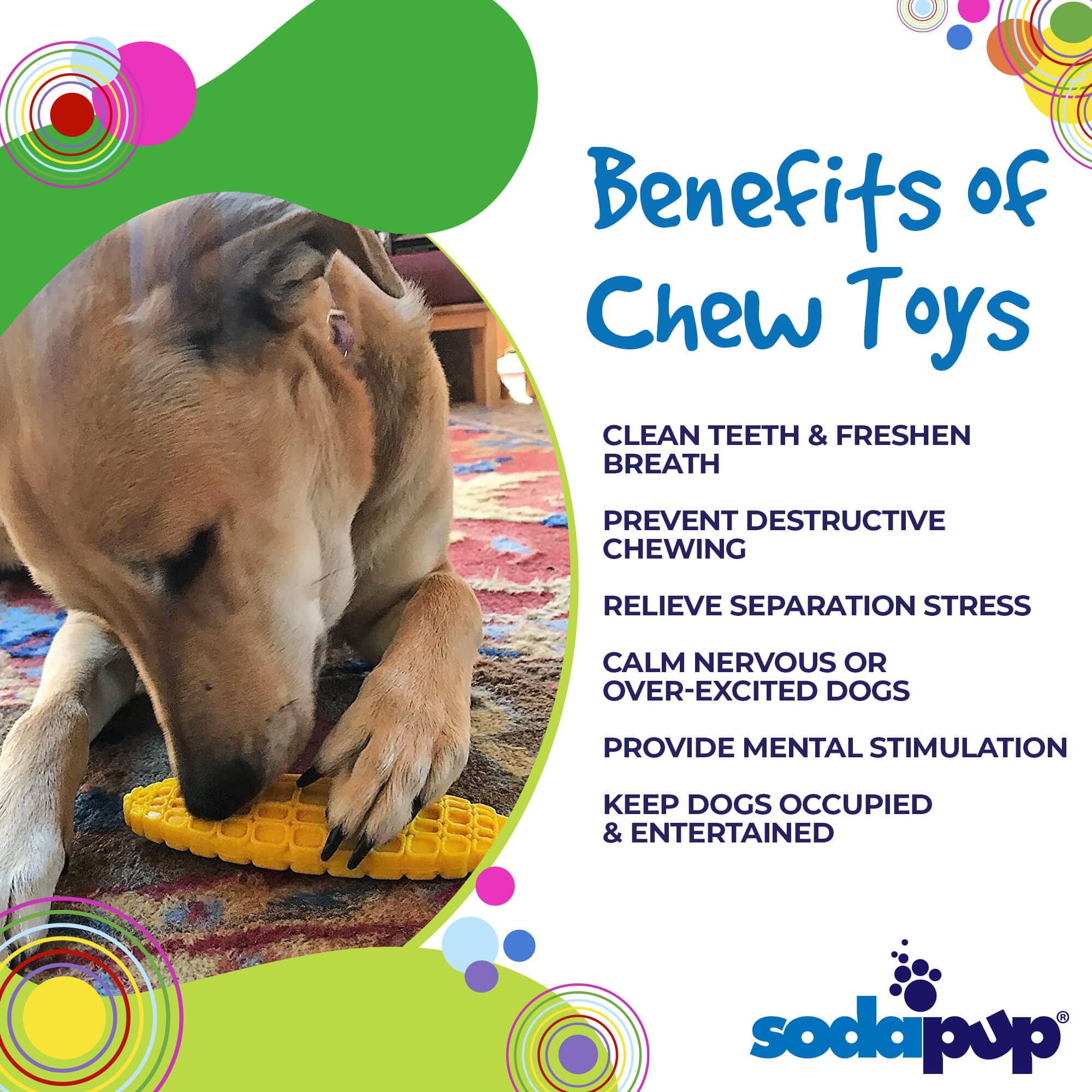 Yellow nylon corn on the cob dog toy for aggressive chewers by SodaPup, USA-made durable nylon chew toy for dogs.