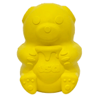 Medium Honey Bear rubber dog treat dispenser by SodaPup, durable USA-made rubber toy for dogs.