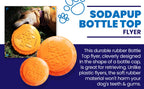Orange Rubber Bottle Top Flyer frisbee for dogs by SodaPup, vet-approved, USA-made dog toy, 9.75-inch diameter.