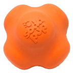 Orange Crazy Bounce rubber dog toy for power chewers, retrieving ball, made by SodaPup/True Dogs, LLC, durable and USA-made.