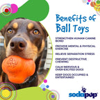 Orange Crazy Bounce Rubber Dog Chew Toy for Power Chewers, SodaPup/True Dogs, USA-made retrieving ball for dogs.