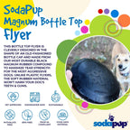 Large Magnum Bottle Top Flyer rubber dog frisbee by SodaPup, USA-made, durable toy for heavy chewer dogs, 9.75-inch diameter.