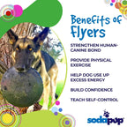 Large Magnum Bottle Top Flyer Rubber Dog Toy for heavy chewers, USA-made frisbee-style rubber toy from SodaPup/True Dogs.