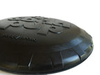 Large Magnum Bottle Top Flyer rubber frisbee for heavy chewers by SodaPup, USA-made dog toy, 9.75-inch diameter, durable rubber.