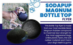 Large Magnum Bottle Top Flyer Rubber Dog Toy by SodaPup for heavy chewers, USA-made, 9.75-inch diameter frisbee for dogs.