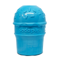 Blue rubber ice cream cone dog chew toy for power chewers, made by SodaPup, USA-made durable rubber dog toy.