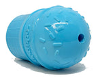 Blue rubber ice cream cone dog chew toy for power chewers, made by SodaPup, USA-made durable rubber dog toy for large dogs.