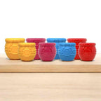 Yellow Honey Pot Dog eCup Treat Dispenser by SodaPup, durable rubber enrichment toy for dogs, USA made.