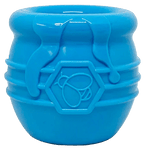 Yellow Honey Pot Dog Treat Dispenser by SodaPup, a durable rubber enrichment toy for dogs, USA made.