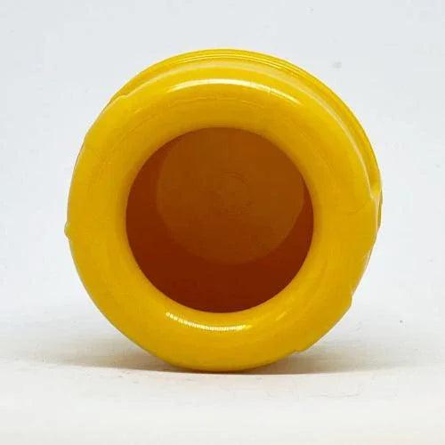 Yellow Honey Pot dog treat dispenser by SodaPup, a durable rubber enrichment toy for dogs, USA made.