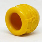 Yellow Honey Pot Dog eCup treat dispenser by SodaPup, durable rubber enrichment toy for dogs, made in the USA.
