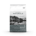 Dry dog food bag by The Family Pet, Diamond Naturals Senior Chicken, Egg, and Oatmeal formula in an 18lb package.